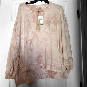 Found Blush Tie Dye Step Hem Cozy Sweatshirt Nordstrom Sz M NWT